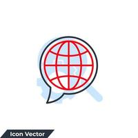 ilustración vectorial del logotipo del icono del sitio web. ir a la web en la plantilla de símbolo de chat de burbujas para la colección de diseño gráfico y web vector