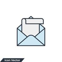 newsletter icon logo vector illustration. envelope and paper symbol template for graphic and web design collection