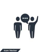 communication icon logo vector illustration. Speaking People symbol template for graphic and web design collection