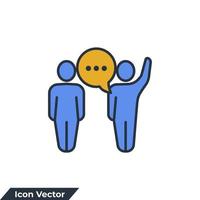 communication icon logo vector illustration. Speaking People symbol template for graphic and web design collection