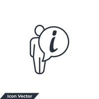 information icon logo vector illustration. stand people and information symbol template for graphic and web design collection