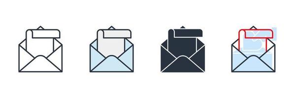 newsletter icon logo vector illustration. envelope and paper symbol template for graphic and web design collection