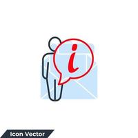 information icon logo vector illustration. stand people and information symbol template for graphic and web design collection