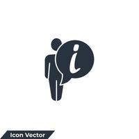 information icon logo vector illustration. stand people and information symbol template for graphic and web design collection