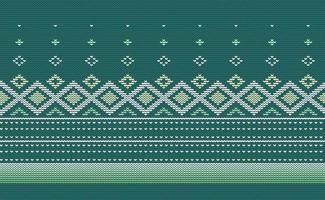 Knitted ethnic pattern, Vector cross stitch chevron background, Embroidery element african style, White and green pattern beautiful native, Design for textile, fabric, backdrop, rug