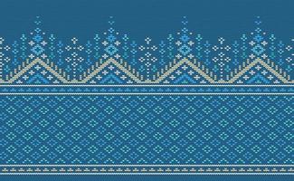 Cross stitch ethnic pattern, Vector Knitted square background, Embroidery traditional african style, Yellow and blue pattern yarn abstract, Design for textile, fabric, carpet, graphic illustration