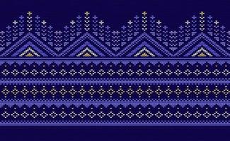 Knitted ethnic pattern, Vector cross stitch Nordic background, Embroidery illustration Ukrainian style, Purple and yellow pattern chevron surface, Design for fabric, carpet, wrapping, graphic