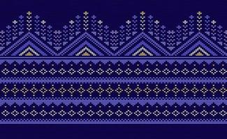 Knitted ethnic pattern, Vector cross stitch Nordic background, Embroidery illustration Ukrainian style, Purple and yellow pattern chevron surface, Design for fabric, carpet, wrapping, graphic