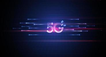 tecnología de la comunicación para negocios en Internet. fibra óptica, línea de velocidad y fondo futurista para transmisión de datos inalámbrica de tecnología 5g o 6g, Internet de alta velocidad en abstracto. diseño vectorial vector