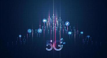 Communication technology for internet business. fiber optic, speed line and futuristic background for 5g or 6g technology wireless data transmission, high-speed internet in abstract. vector design