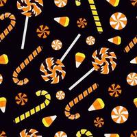 patrón transparente de vector de caramelo de halloween