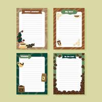 Coffee Themed Journal Planner Templates vector