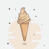 Ice cream template in cartoon design with cone vector illustration