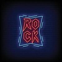 Neon Sign rock with Brick Wall Background vector