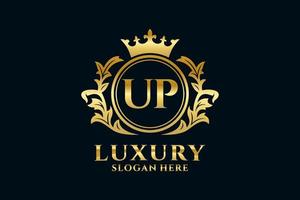 Initial UP Letter Royal Luxury Logo template in vector art for luxurious branding projects and other vector illustration.