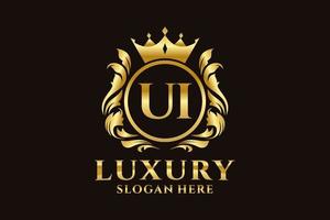 Initial UI Letter Royal Luxury Logo template in vector art for luxurious branding projects and other vector illustration.