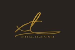 Initial XT Letter Signature Logo Template elegant design logo. Hand drawn Calligraphy lettering Vector illustration.