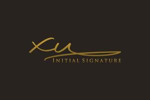 Initial XU Letter Signature Logo Template elegant design logo. Hand drawn Calligraphy lettering Vector illustration.