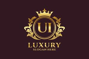 Initial UI Letter Royal Luxury Logo template in vector art for luxurious branding projects and other vector illustration.