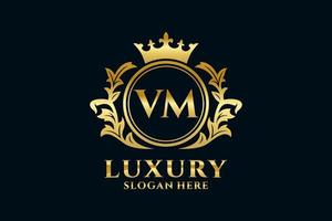 Initial VM Letter Royal Luxury Logo template in vector art for luxurious branding projects and other vector illustration.