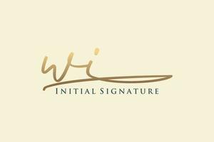 logotipo de diseño elegante de plantilla de logotipo de firma de carta inicial wi. ilustración de vector de letras de caligrafía dibujada a mano.