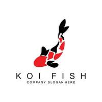 Koi Fish Logo Design, Ornamental Fish Vector, Aquarium Ornament Illustration Brand product vector