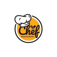 Ilustración de vector de diseño de logotipo de chef. logotipo del restaurante