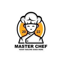 Ilustración de vector de diseño de logotipo de chef. logotipo del restaurante