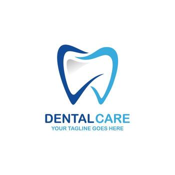 Ilustración de vector de diseño de logotipo de cuidado dental. logotipo dental. logotipo de ortodoncia