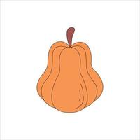 calabaza - calabaza para halloween o icono de color de vector plano de acción de gracias para aplicaciones y sitios web. verdura naranja