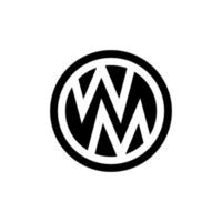 vector de concepto de logotipo wm o mw inicial. icono creativo símbolo pro vector