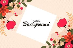 Floral frame background with rectangle in the middle. vector