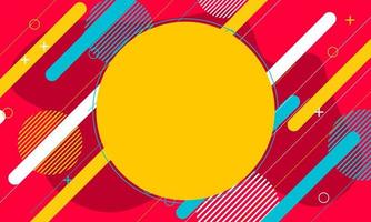 Colorful banner background with abstract memphis shape. vector