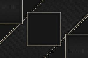 Dark rectangle frame with golden lines background. vector