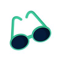 gafas de marco verde sobre un fondo blanco para el diseño de sitios web vector