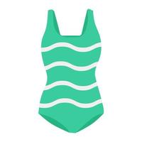 Green joint swimsuit on a white background vector