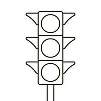 Signal electric traffic light line icon, stoplight. Direction, control, regulation transport and pedestrian. Vector contour illustration