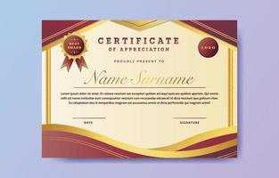 Red Gold Certificate of Appreciation Background vector
