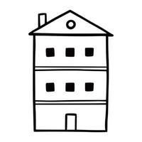 Doodle building. Hand drawn sketch vector