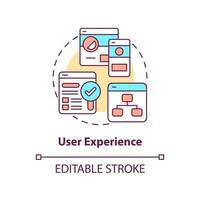 User experience concept icon. Aspect of comment system abstract idea thin line illustration. Isolated outline drawing. Navigating website. Editable stroke. vector