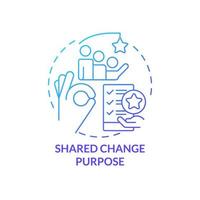 Shared change purpose blue gradient concept icon. Motivation for team. Critical success factor abstract idea thin line illustration. Isolated outline drawing. vector