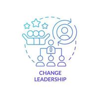 Change leadership blue gradient concept icon. Build professional team. Critical success factor abstract idea thin line illustration. Isolated outline drawing. vector