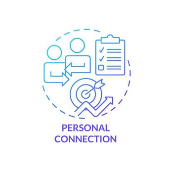 Personal connection blue gradient concept icon. Team communication. Critical success factor abstract idea thin line illustration. Isolated outline drawing. vector