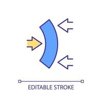 Improve flexibility RGB color icon. Pressure resistance possibility. Industry and technology. Isolated vector illustration. Simple filled line drawing. Editable stroke.