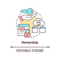 Ownership concept icon. Commenting platform feature abstract idea thin line illustration. Change permissions. Give access. Isolated outline drawing. Editable stroke. vector