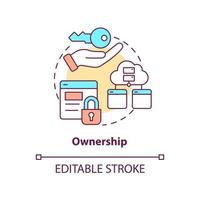 Ownership concept icon. Commenting platform feature abstract idea thin line illustration. Change permissions. Give access. Isolated outline drawing. Editable stroke. vector