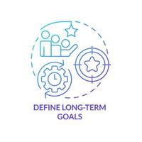 definir objetivos a largo plazo icono de concepto de gradiente azul. incentivos para el desarrollo. planificación empresarial idea abstracta ilustración de línea delgada. dibujo de contorno aislado. vector