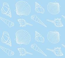Vector seamless pattern of hand drawn shell