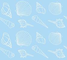 Vector seamless pattern of hand drawn shell