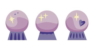 Set of magic balls. Halloween design elements in cartoon style. vector